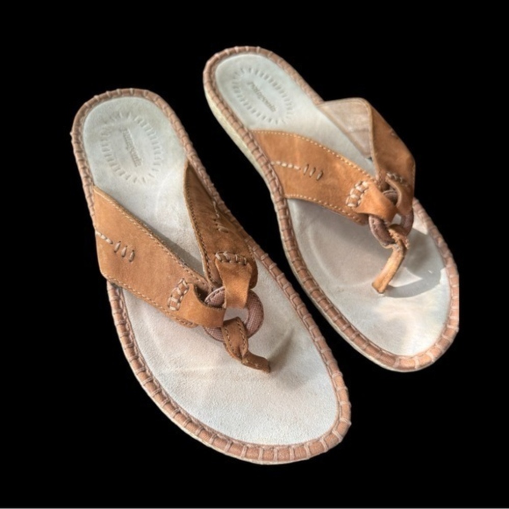 Pategonia  Between Toe Thong Leather Strappy Sandals.